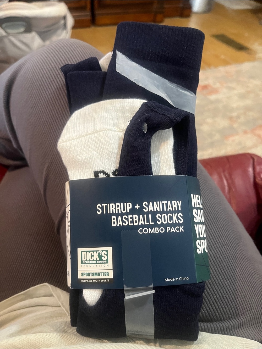 DICK'S Stirrup & Sanitary Baseball Socks Combo Pack - Black & White
